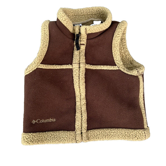 Columbia Other - Columbia Brown Faux Shearing Full-Zip Size 18 months Baby Toddler vest A000179